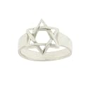 Solid Sterling Silver Ring Star of David