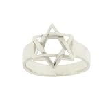 Solid Sterling Silver Ring Star of David
