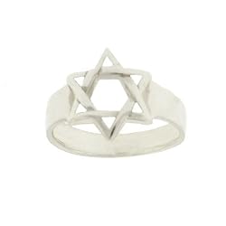 Star of David Ring in Solid Polished Sterling Silver