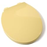 Comfort Seats C1B3R3-53 Deluxe Plastic Contemporary Toilet Seat, Round, Harvest Gold