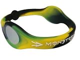 Monster Energy Bracelet Wristband "SWIRL / CAMO" Black, Green, & Yellow w/ White Letters (Large 8") Power - Energy - Strength - Balance