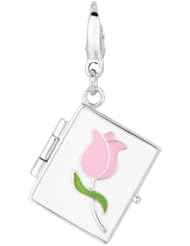 Sterling silver and Enamel TULIP RECTANGLE BOOK (Charm)