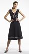 TRIMMED V-NECK KNIT DRESS
