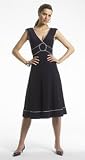 TRIMMED V-NECK KNIT DRESS