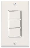 Air King AKS3 Rocker Style 3-Function Switch, White