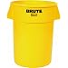 Rubbermaid Commercial LLDPE 44-Gallon Brute Heavy-Duty Trash Can without Lid, Legend "Brute", Round, 24" Diameter x 31.5" Height, Yellow
