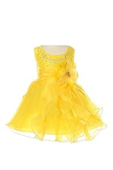 Girls Infant Crystal   Spaghetti Strap Tank Organza Pageant Dress/Party Dress  With a Bow(s) and Rhinestones and a Sash 