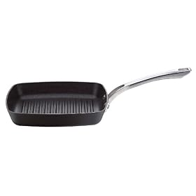 Raymond Blanc by Anolon Professional Hard Anodised Non-stick Square Grill Pan, 24 cm
