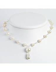 Sterling Silver White Freshwater Cultured Pearl Necklace - 17 Inch