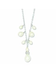 Genuine .925 Sterling Silver Fresh Water Cultured Pearl & Cz Bead W/2" Ext 2.5 Grams.100% Satisfaction Guaranteed.