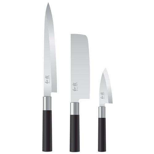 Kai Wasabi Black Eastern Knife Set, 3pc