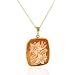 14K Yellow Gold Cameo Flower Pendant 18