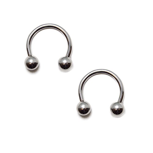Pierce Plex 14ga-1/2 316L Surgical Steel Horseshoe Rings - Sold as a Pair