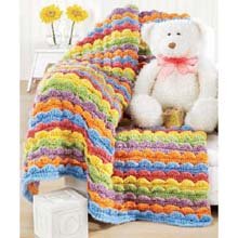 Herrschners Baby Bright Scallops Blanket Crochet Kit