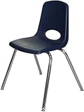 Stackable School Chair - Chrome Legs & Nylon Glides - 12" Seat Height