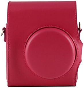 CAIUL 2nd Generation Vintage Instax Mini 8 Carry Camera Case Bag With Shoulder Strap, PU Leather, Rose Red