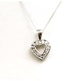 9CT Gold Cz Heart Pendant on 18" Fine Gold Chain By TOC