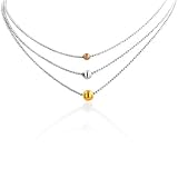 Sterling Multistrand Tricolor Beads Necklace 16