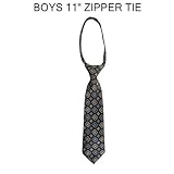 Boys Navy Diamond Pattern 11 Pretied Zipper Tie