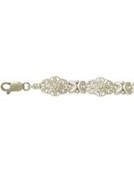 Gold Fashion Brclts Bracelet White D C Flower W Scalloped Edge Link Bracelet