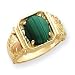 10k Tri-color Black Hills Gold Mens Malachite Ring - Size 11