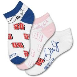 Buy For Bare Feet Dale Earnhardt, Jr. Three Pack Ladies Socks - Dale Earnhardt, Jr Medium