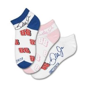 Buy For Bare Feet Dale Earnhardt, Jr. Three Pack Ladies Socks - Dale Earnhardt, Jr Medium