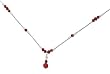 Liquid Solid Sterling Silver Red Agate & Red Crystal Necklace