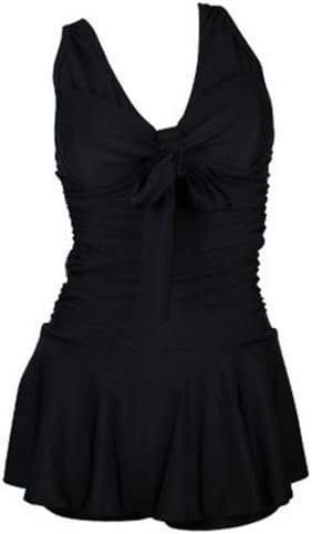 GZYY Women's Sexy Retro V Neck Bow Skirted Swimsuits Underwire Swimsuit