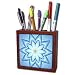CherylsArt Kaleidoscope Patterns - Blue Lotus Flower Kaleidoscope Pattern - Tile Pen Holders-5 inch tile pen holder