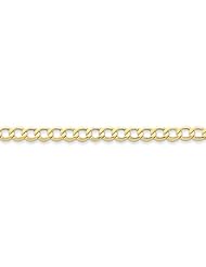 10k Yellow Gold 8in 6.0mm Semi-Solid Curb Link Chain Bracelet. Metal Wt- 4.59g