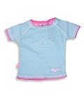 Wild Mango - Infant Baby Girls Ribbed Short Sleeved Top, Lt. Blue, Pink