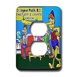 Londons Times Funny Medicine Cartoons - Pinnochio At Plastic Surgeon - Light Switch Covers - 2 plug outlet cover