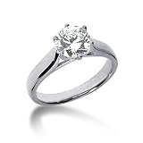 1.00 F color SI1 Clarity Diamond Engagement Ring 14KT White Gold Setting