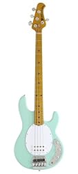 Ernie Ball Music Man Classic Collection StingRay 4 String Bass - Single Humbucker Mint Green Finished Birdseye Maple Neck White Pickguard
