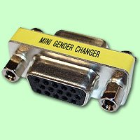 CablesToBuy™ HD15 VGA F/F Mini Gender Changer (Price/50 pcs), Gender Changer, Wholesale Lot