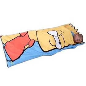 Matching Bedrooms Soft Simpsons Kids Snuggle Sac Sleeping Bag with Attached Pillow and Carry Bag New