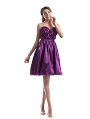 A-line Strapless Satin Short Sweetheart Party Dress 