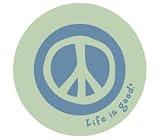 LIFE IS GOOD PEACE SIGN ROUND STICKERS (PACK OF 2) PERFECT FOR SPREADING GOOD CHEER AND A GREAT MESSAGE!