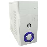 Piano White Mini Tower Case with Blue LED Fan 500 watt psu