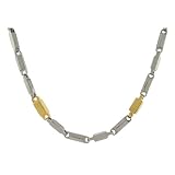 Men's Gold Overlay Stainless Steel Polished Texture Necklace, 24