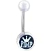 Clear Acrylic King Pimp Logo Belly Button Ring
