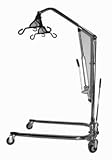 ^Patient Lift,Hydraulic,Manual. 6-Point Cradle Works With An Array Of Slings, Including 4-Point And 2-Point Slings. Comes With One Blue Nylon 6-Point Full Body Sling With Straps - Weight Capacity On This Sling Is 400 Lbs. Cradle Design Minimizes Sway. Adj