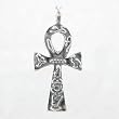Egyptian Ankh or Key of Life Pendant with Hieroglyphics in Sterling Silver for Men or Women, #8704