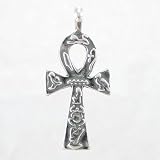 Ankh Pendant with Hieroglyphics in Sterling Silver, #8704