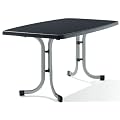 SIEGER 253/A Boulevard-Klapptisch 150 x 90 cm mit Mecalit-Pro-Platte, Stahlrohrgestell graphit, Tischplatte Schieferdekor, anthrazit