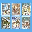 Pack of 12 Children Scene Advent Christmas Calendars with Envelopes 8" x 11"