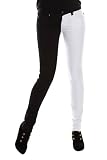 Trip Black And White Split Leg Skinny Jeans