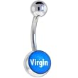 Blue and White Virgin Logo Belly Button Ring
