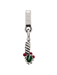 Genuine Reflection Beads (TM) Bead Charm. Sterling Silver Reflections Candle with Holly Leaf Dangle Bead. 100% Satisfaction Guaranteed.